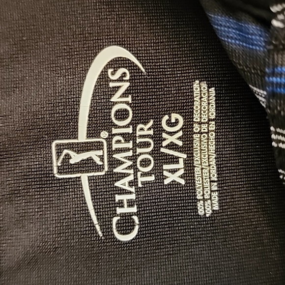 Champions Tour Golf Black and Blue Polo Shirt Classic Stripes - Picture 3 of 10